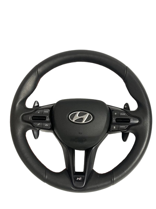 HYUNDAI I30 STEERING WHEEL LEATHER, PD, Leather HATCH N-LINE 2019 RED Stitch0
