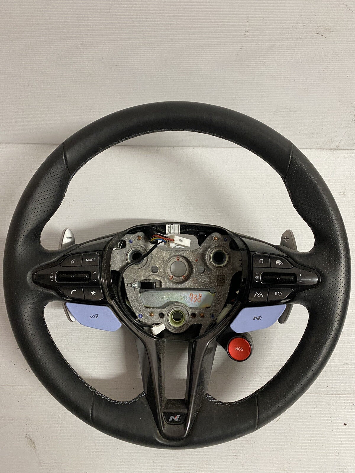 HYUNDAI I30 CN7 N BLACK LEATHER Blue Stitching STEERING WHEEL 2020-20233