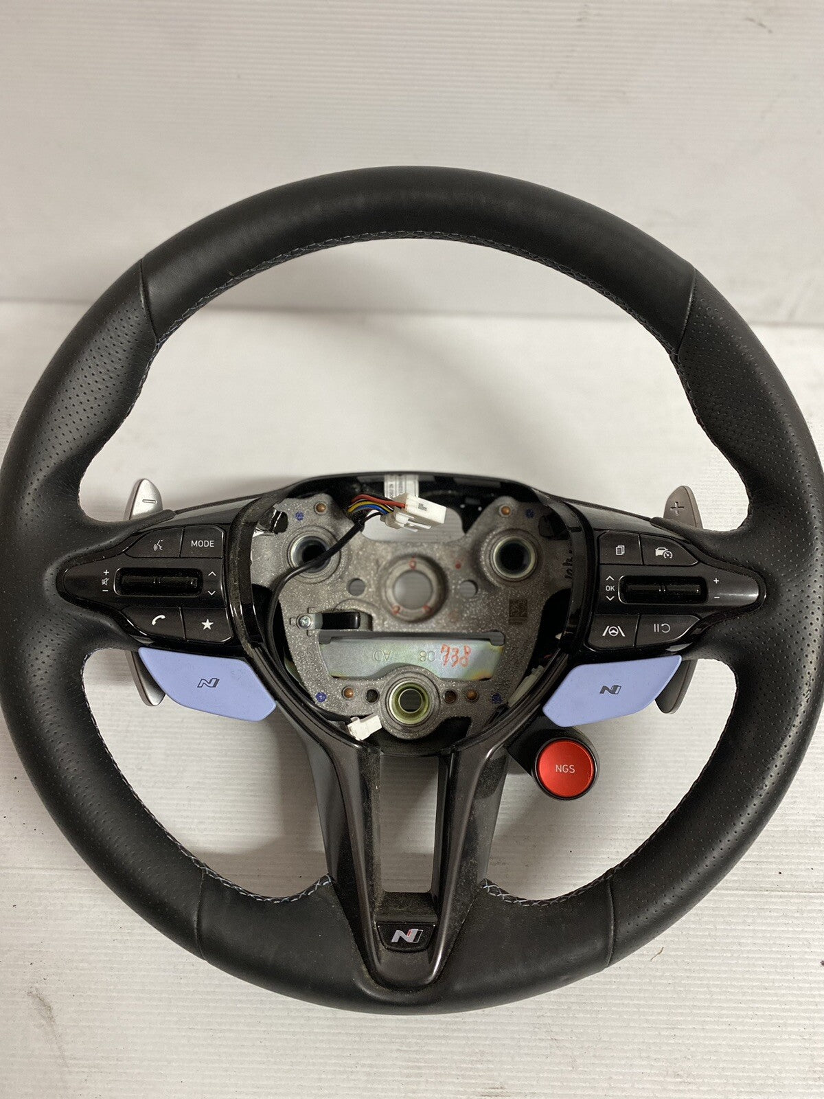 HYUNDAI I30 CN7 N BLACK LEATHER Blue Stitching STEERING WHEEL 2020-20230