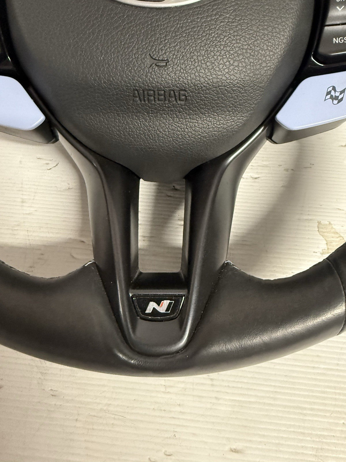 HYUNDAI I30N STEERING WHEEL LEATHER, BLUE STITCH TYPE, PD, 03/17- 2025 AIRBAG3