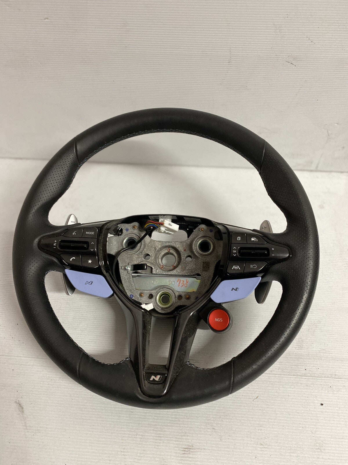HYUNDAI I30 CN7 N BLACK LEATHER Blue Stitching STEERING WHEEL 2020-20232