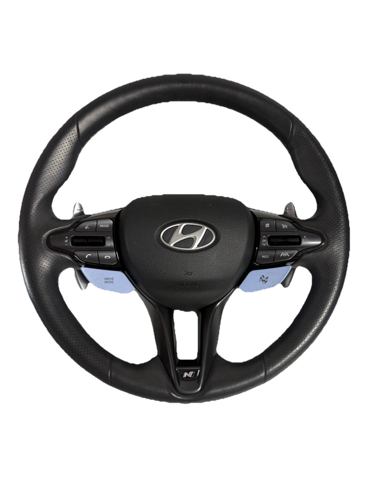 HYUNDAI I30N STEERING WHEEL LEATHER, BLUE STITCH TYPE, PD, 03/17- 2025 AIRBAG0