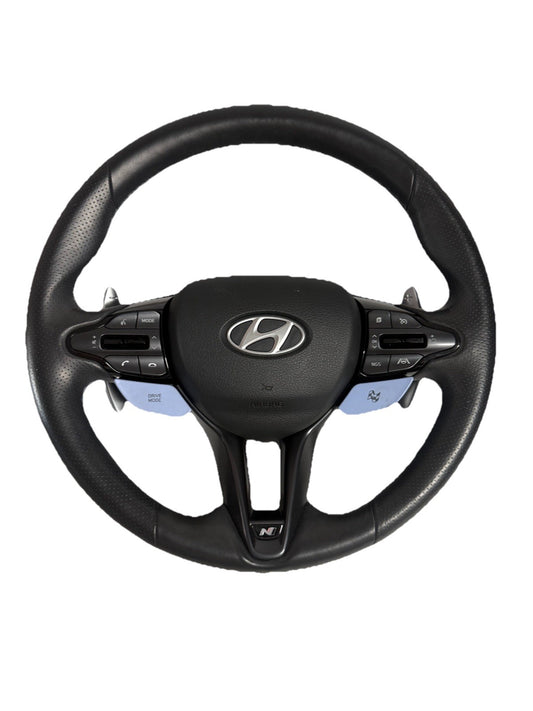 HYUNDAI I30N STEERING WHEEL LEATHER, BLUE STITCH TYPE, PD, 03/17- 2025 AIRBAG0