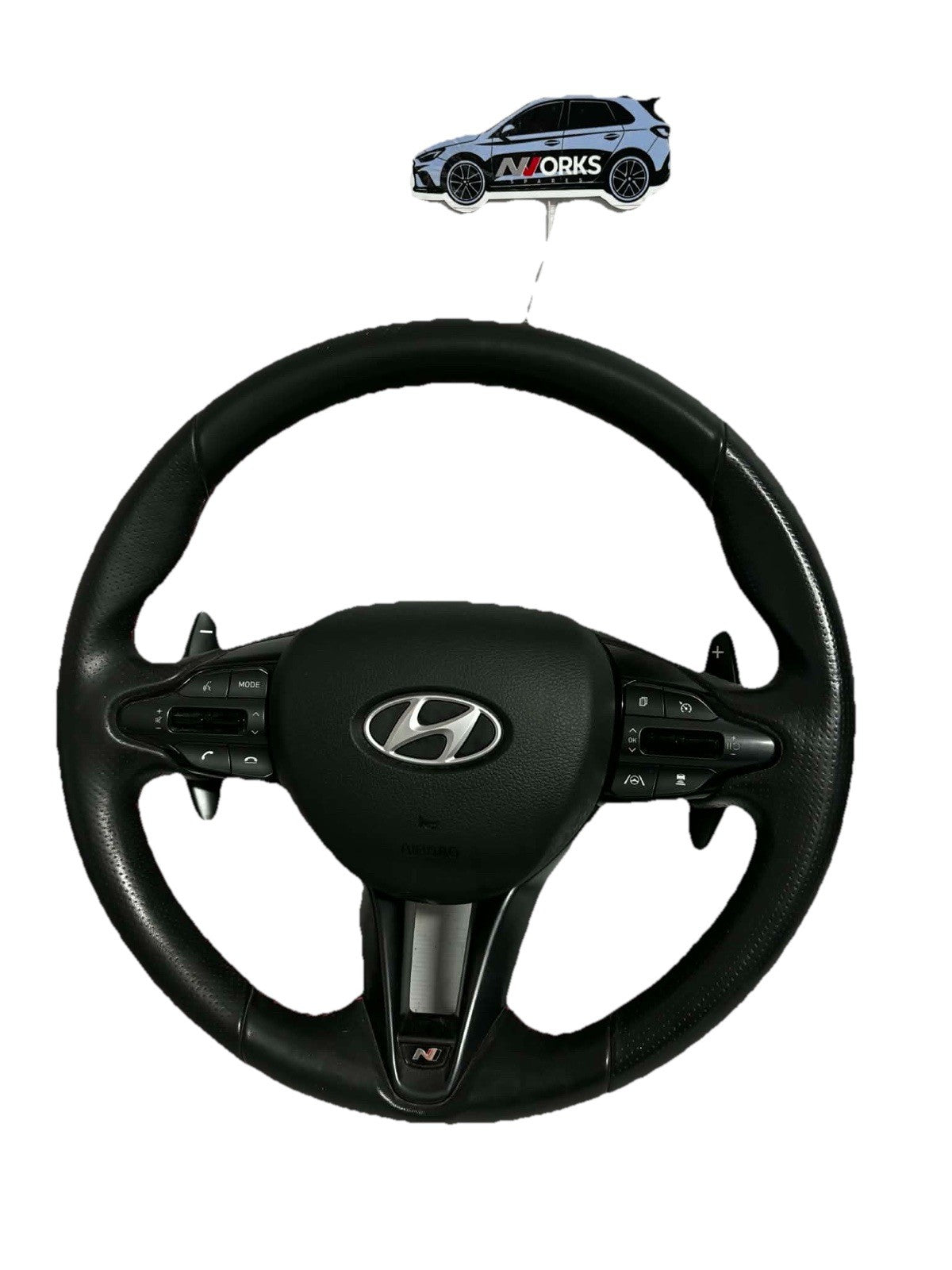 HYUNDAI I30 STEERING WHEEL LEATHER, PD, Leather HATCH N-LINE 2019 RED Stitch0