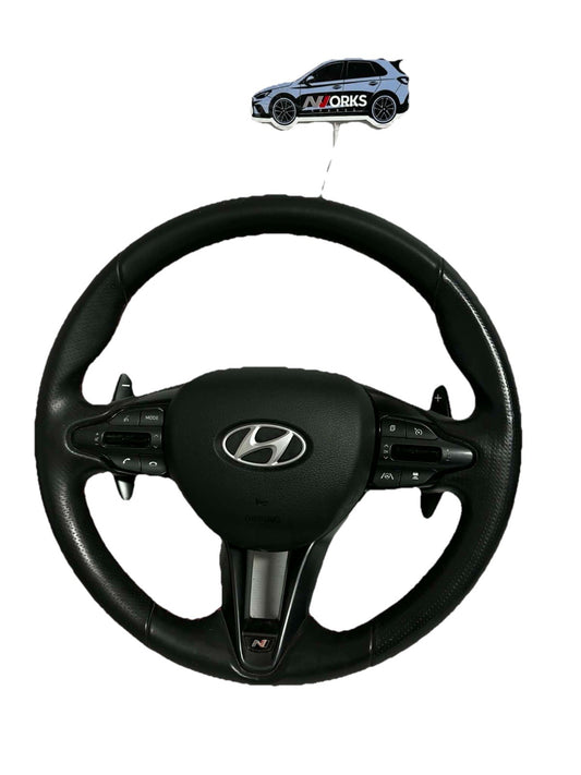 HYUNDAI I30 STEERING WHEEL LEATHER, PD, Leather HATCH N-LINE 2019 RED Stitch0